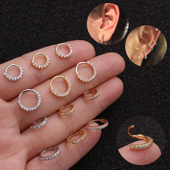 Women's Copper Microinlaid Geometric Nose And Ear Piercing Jewelry Handmade