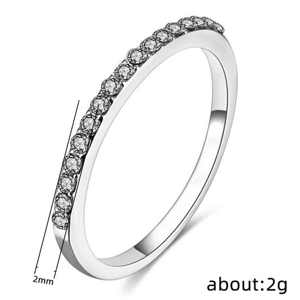 Women's Copper Microinlaid Zircon Geometric Ring