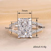 Women's Copper Microinlaid Zircon Geometric Square Diamond Engagement Ring