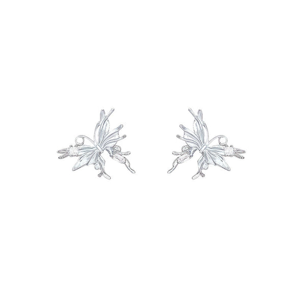 Women's Copper Microinlaid Zircon Insectshaped Butterfly Electroplated Earrings