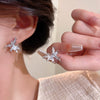 Women's Copper Microinlaid Zircon Insectshaped Butterfly Electroplated Earrings