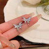 Women's Copper Microinlaid Zircon Insectshaped Butterfly Electroplated Earrings