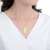 Women's Copper Micropavé Heart Geometric Pendant Necklace With Ochain Fashion Jewelry