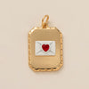 Women's Copper Mixed Gemstone Setting Heart Shape Pendant Necklace With Electroplating And Regular Chain