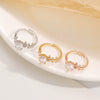 Women's Copper Moissanite Ring With Flower Pattern And Diamond Treatment
