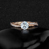 Women's Copper Moissanite Ring With Geometric Design And Zircon Treatment
