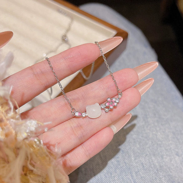 Women's Copper Moonstone Teardrop Star Pendant Necklace With Electroplating And Minimalist Style