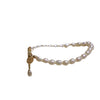 Women's Copper Natural Freshwater Pearl Bracelet With Hangable Pendant In Rice And Droplet Shapes 14K Gold Injected Trendy Design