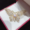 Women's Copper Natural Freshwater Pearl Butterfly Brooch With Micro Inlay Simple Style Fine Jewelry