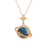 Women's Copper Necklace With Mixed Gemstone Setting Star Pendant Electroplating Light Luxury Design