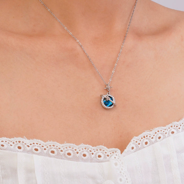 Women's Copper Necklace With Mixed Gemstone Setting Star Pendant Electroplating Light Luxury Design