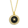 Women's Copper Necklace With Zircon Geometric Pentagram Pendant And Snake Bone Chain Zodiac Inspired Design