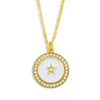 Women's Copper Necklace With Zircon Geometric Pentagram Pendant And Snake Bone Chain Zodiac Inspired Design