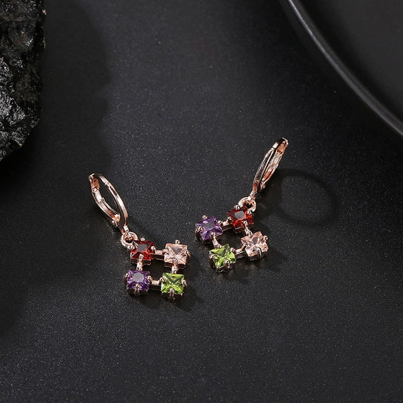 Women's Copper O Chain Necklace With Zircon Inlay Pendant Fashion Natural Style Jewelry Set