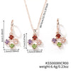 Women's Copper O Chain Necklace With Zircon Inlay Pendant Fashion Natural Style Jewelry Set