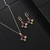 Women's Copper O Chain Necklace With Zircon Inlay Pendant Fashion Natural Style Jewelry Set