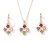 Women's Copper O Chain Necklace With Zircon Inlay Pendant Fashion Natural Style Jewelry Set
