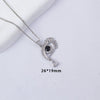 Women's Copper O Word Chain Necklace With Evil Eye Pendant And Electroplating Design