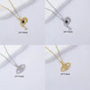 Women's Copper O Word Chain Necklace With Evil Eye Pendant And Electroplating Design