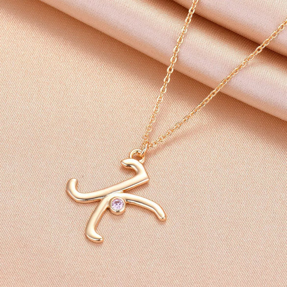 Women's Copper Ochain Necklace With Geometric Design And Microinlay