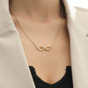 Women's Copper Ochain Necklace With Infinite Cycle Symbol Microinlaid Zircon And Plated 14K