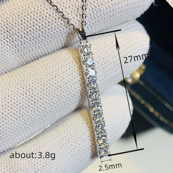 Women's Copper Ochain Necklace With Zircon Pendant Geometric Simple Style