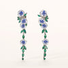Women's Copper Oil Drop Handpainted Flower Zircon Earrings