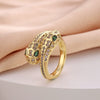 Women's Copper Open Ring With Flower Pattern Electroplated With Real Gold