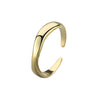 Women's Copper Open Ring With Geometric Wave Pattern Silver And Gold Plated In Normcore And Minimalist Style