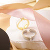 Women's Copper Open Ring With Letter H And Zircon Real Gold Plated Light Luxury Niche Design