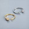 Women's Copper Open Ring With Round Dropshaped Beads And Electroplated Retro Fashion Design
