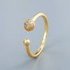 Women's Copper Open Ring With Round Dropshaped Beads And Electroplated Retro Fashion Design