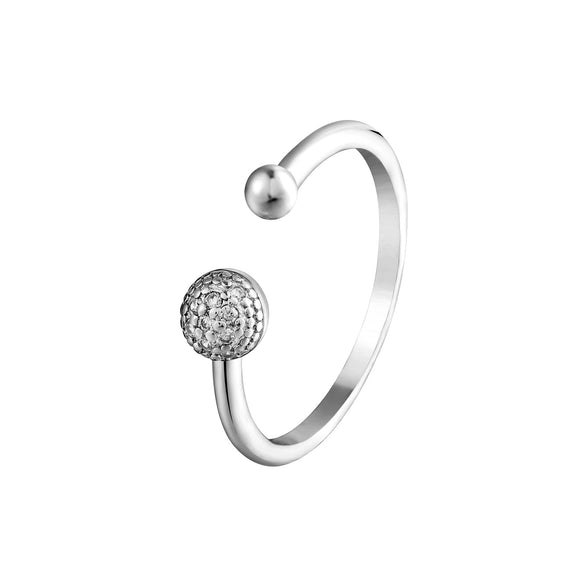 Women's Copper Open Ring With Round Dropshaped Beads And Electroplated Retro Fashion Design