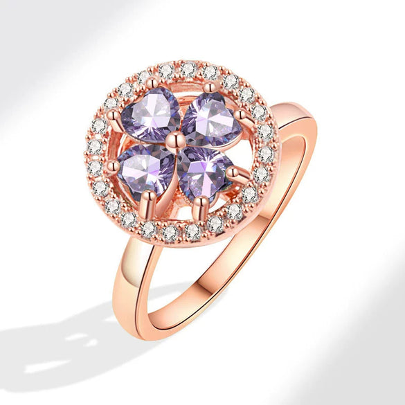 Women's Copper Open Rotating Ring With Geometric Pattern And Electroplating Treatment
