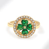 Women's Copper Open Rotating Ring With Geometric Pattern And Electroplating Treatment