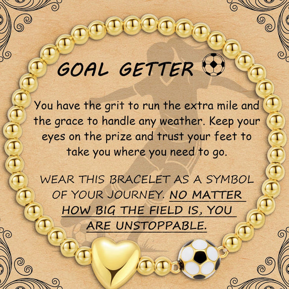 Women's Copper Paperclip Chain Bracelet With Zircon Geometric Football Charm Electroplated Sporty Fashion Jewelry Gift