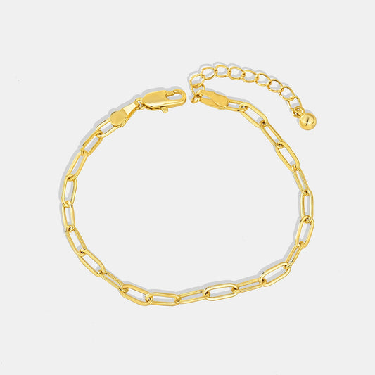 Women's Copper Paperclip Oval Chain Geometric Bracelet Jewelry