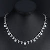 Women's Copper Pearl And Zircon Crystal Necklace With Geometric Design Electroplated Handmade Chain Fashion Jewelry