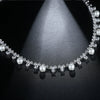 Women's Copper Pearl And Zircon Crystal Necklace With Geometric Design Electroplated Handmade Chain Fashion Jewelry