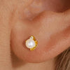 Women's Copper Pearl Geometric Earrings With Electroplated Finish Simple Versatile Fashion Jewelry