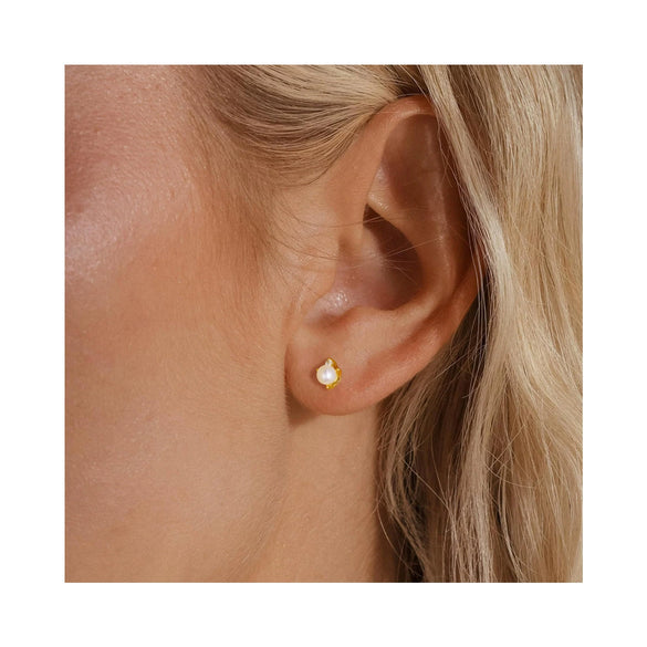 Women's Copper Pearl Geometric Earrings With Electroplated Finish Simple Versatile Fashion Jewelry