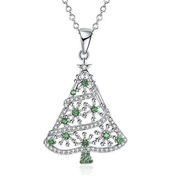 Women's Copper Pendant Necklace With Zirconia And Mixed Gemstone Inlay Geometric Leaf Design And O Chain
