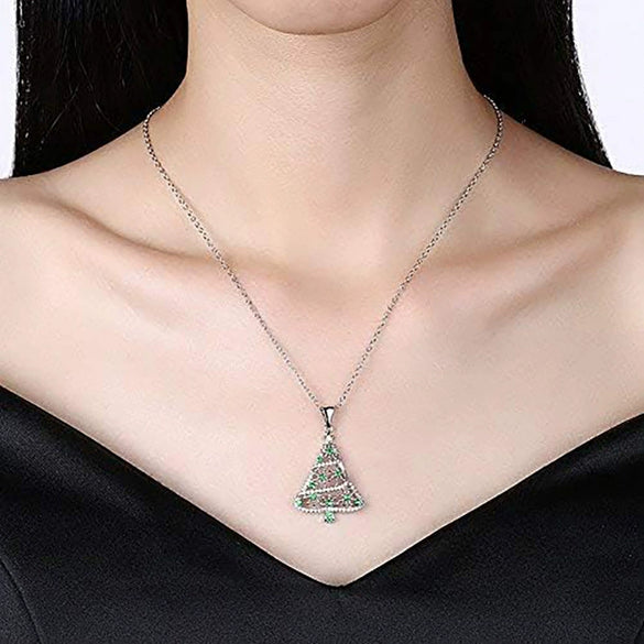 Women's Copper Pendant Necklace With Zirconia And Mixed Gemstone Inlay Geometric Leaf Design And O Chain