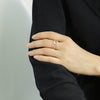 Women's Copper Plated Gold Cuban Chain Style Finger Ring With Zircon