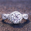 Women's Copper Plated Platinum Inlaid Zircon Geometric Ring