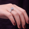 Women's Copper Plated Platinum Inlaid Zircon Geometric Ring