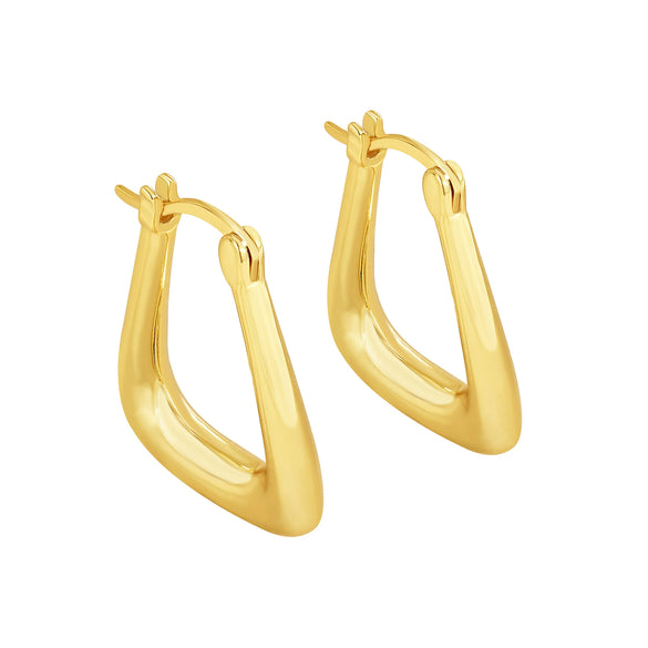 Women's Copper Plated Real Gold Geometric Triangle Earrings