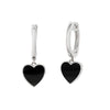 Women's Copper Plated Real Gold Simple Love Oil Drop Earrings With Heart And Geometric Patterns And Microinlaid Zircons