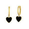 Women's Copper Plated Real Gold Simple Love Oil Drop Earrings With Heart And Geometric Patterns And Microinlaid Zircons