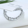 Women's Copper Platinum Plated Geometric Square Zirconia Bracelet And Anklet Fashion Jewelry
